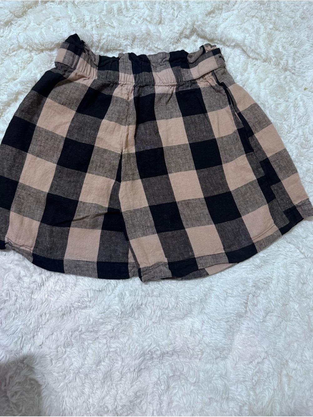 Who What Wear Black & Tan Checked High-Waist Shorts - Picture 8 of 8